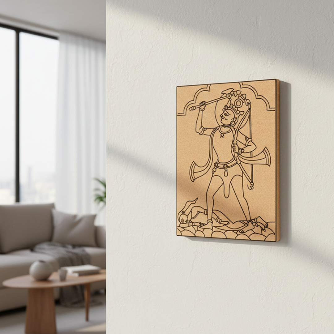 Traditional Painting MDF DIY Art Base with Warrior Artwork Design
