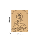Traditional Painting MDF DIY Art Base with Meditating Buddha Design with size 
