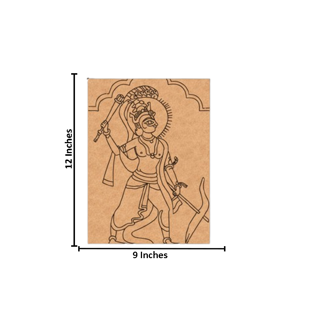 Traditional Painting MDF DIY Art Base with Divine Warrior Artwork with size 