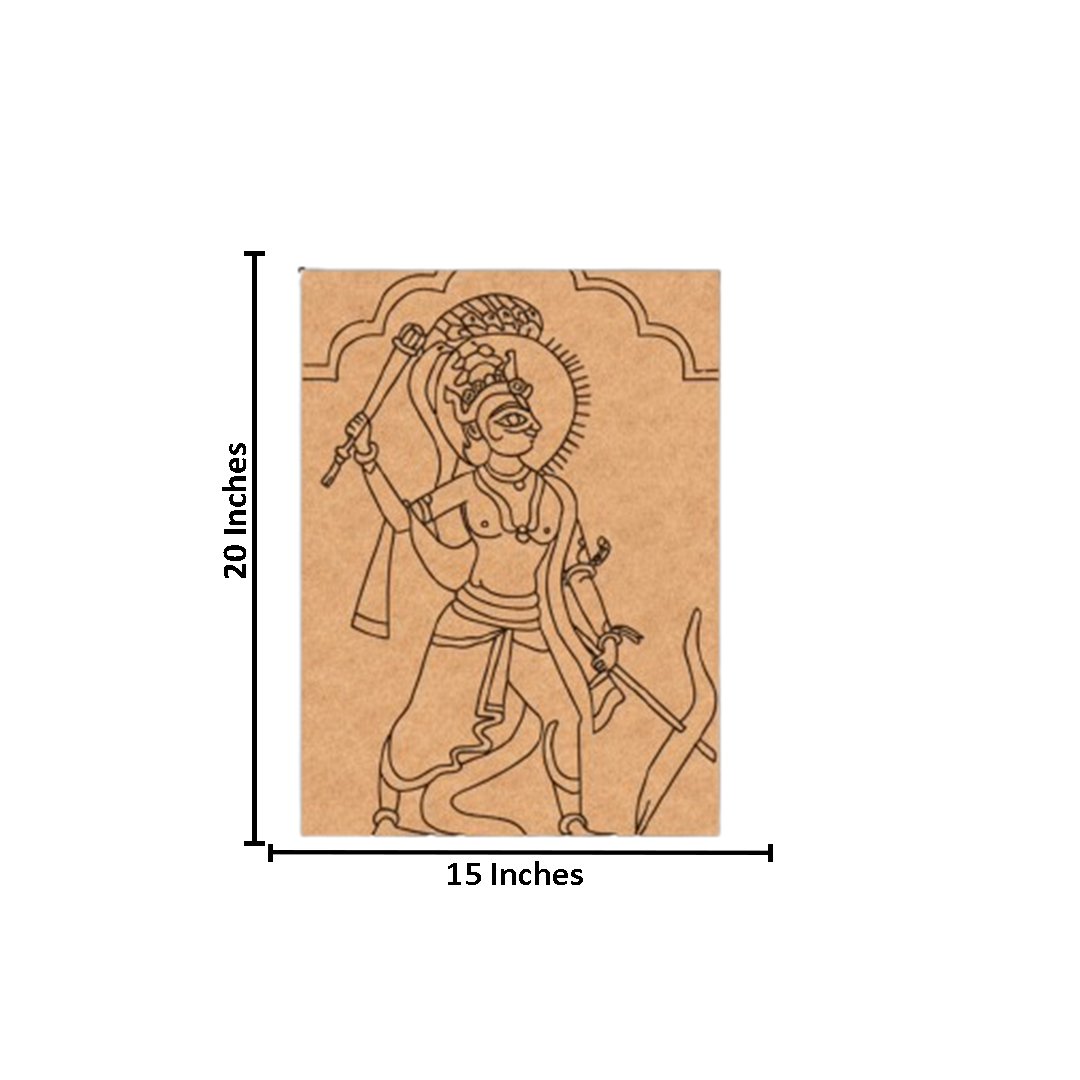 Traditional Painting MDF DIY Art Base with Divine Warrior Artwork with size 