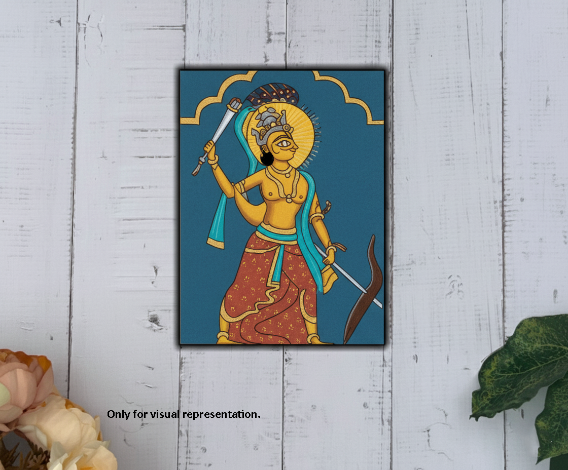 Traditional Painting MDF DIY Art Base with Divine Warrior Artwork coloured 