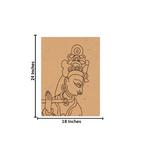 Traditional MDF DIY Painting Base with Krishna Playing Flute Design with size 