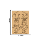 Traditional MDF DIY Painting Base with Twin Devotee Bhakti Figure Outline with size 
