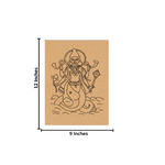 Traditional MDF DIY Painting Base with Matsya Avatar Divine Outline with size 