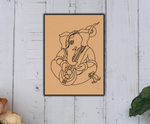 Traditional MDF DIY Painting Base with Musical Ganesha Outline