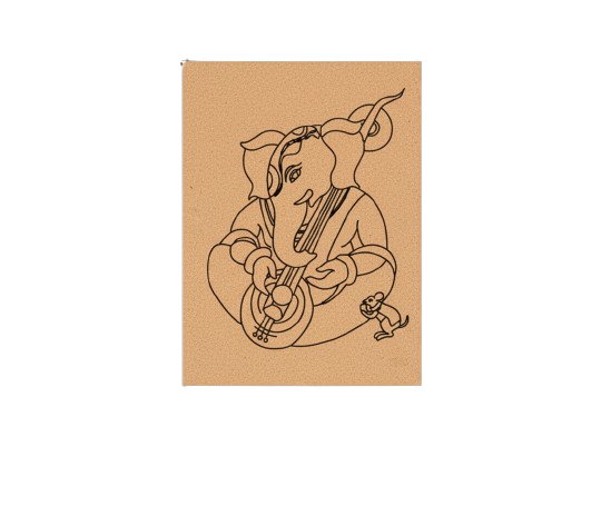 Traditional MDF DIY Painting Base with Musical Ganesha Outline