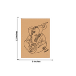 Traditional MDF DIY Painting Base with Musical Ganesha Outline with size 