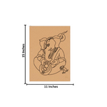 Traditional MDF DIY Painting Base with Musical Ganesha Outline with size 