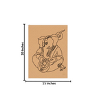 Traditional MDF DIY Painting Base with Musical Ganesha Outline with size 