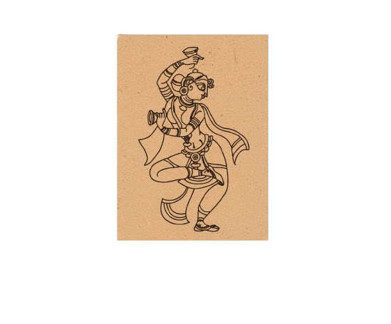 Traditional MDF DIY Painting Base with Folk Dancing Figure Outline