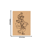 Traditional MDF DIY Painting Base with Folk Dancing Figure Outline with size 