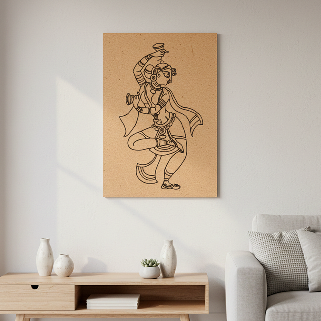 Traditional MDF DIY Painting Base with Folk Dancing Figure Outline