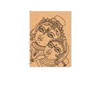 Traditional MDF DIY Painting Base with Radha Krishna Face Outline