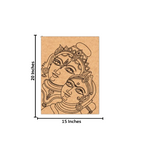 Traditional MDF DIY Painting Base with Radha Krishna Face Outline with size 
