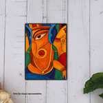 MDF DIY Painting Board with Abstract Ganesha Face Outline coloured 