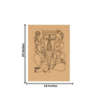 MDF DIY Painting Board with Seated Ganesha Outline Design with size