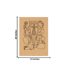 MDF DIY Painting Board with Seated Ganesha Outline Design with size