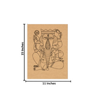 MDF DIY Painting Board with Seated Ganesha Outline Design with size