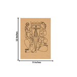 MDF DIY Painting Board with Seated Ganesha Outline Design with size