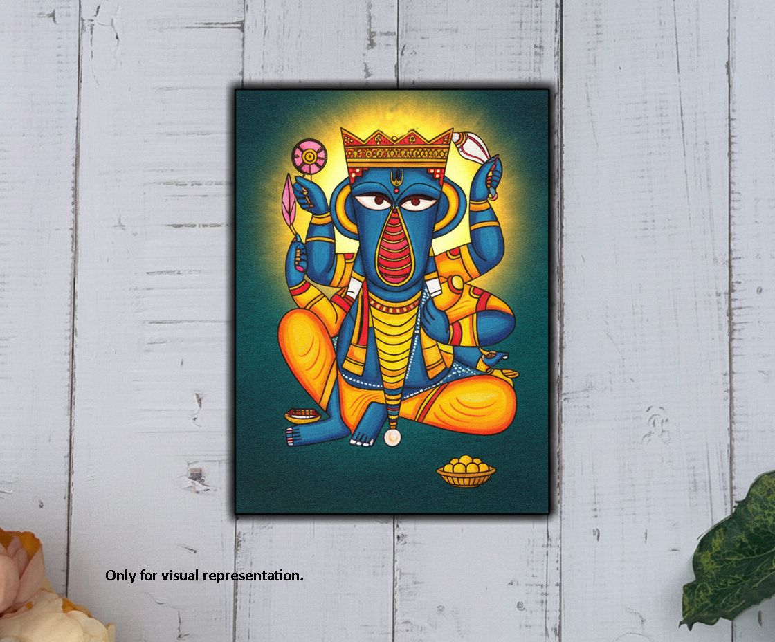 MDF DIY Painting Board with Seated Ganesha Outline Design