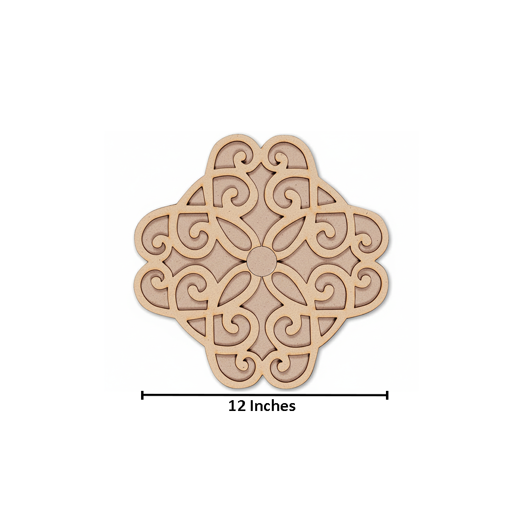 MDF Floral Jali Rangoli Base Cutout