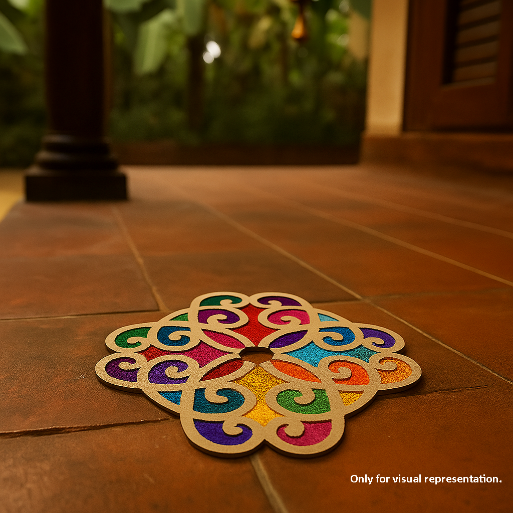 MDF Floral Jali Rangoli Base Cutout