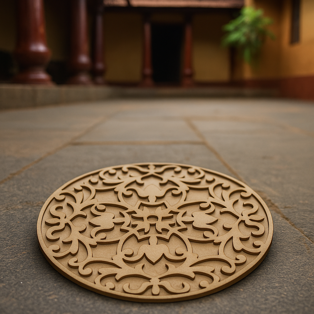 MDF Intricate Round Jali Rangoli Base Cutout