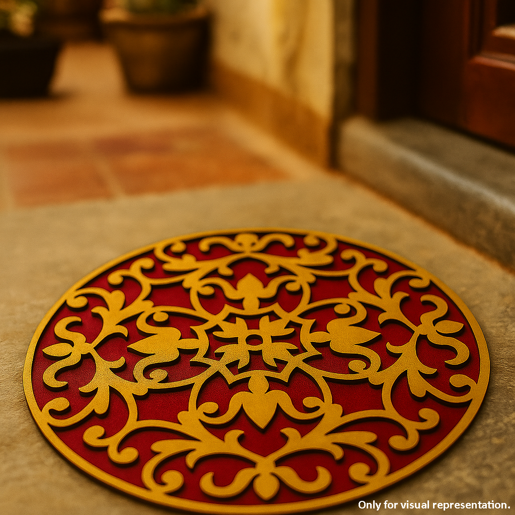 MDF Intricate Round Jali Rangoli Base Cutout