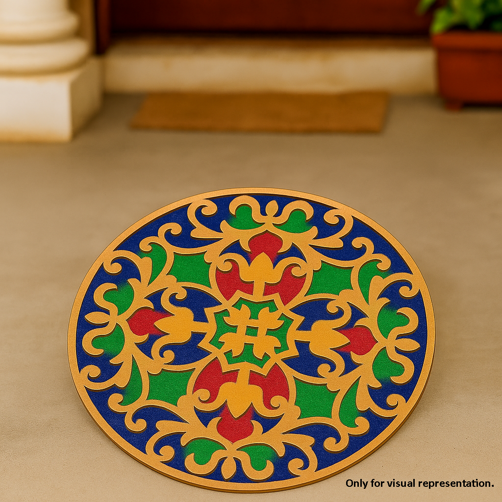 MDF Intricate Round Jali Rangoli Base Cutout
