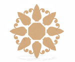 Unpainted MDF paisley rangoli base with circular center for DIY festive decoration and craft work