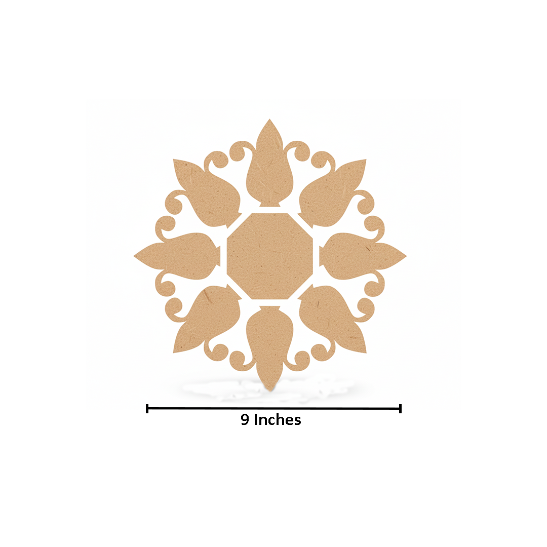 DIY MDF Floral Rangoli Base Craft Cutout