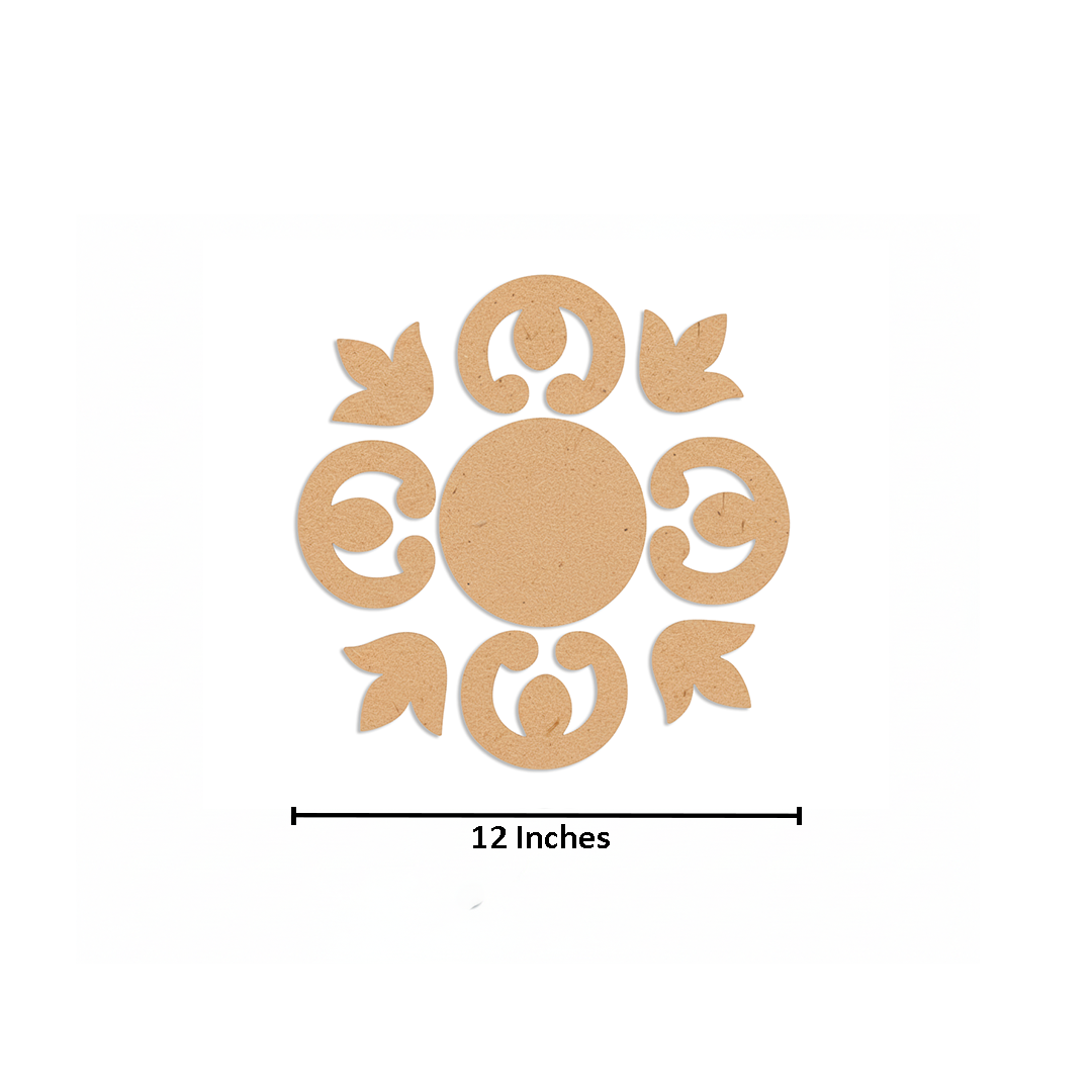 MDF Floral Rangoli Pattern Craft Set