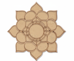 MDF lotus petal rangoli base cutout with engraved partitions for DIY Diwali floor decoration and pooja decor