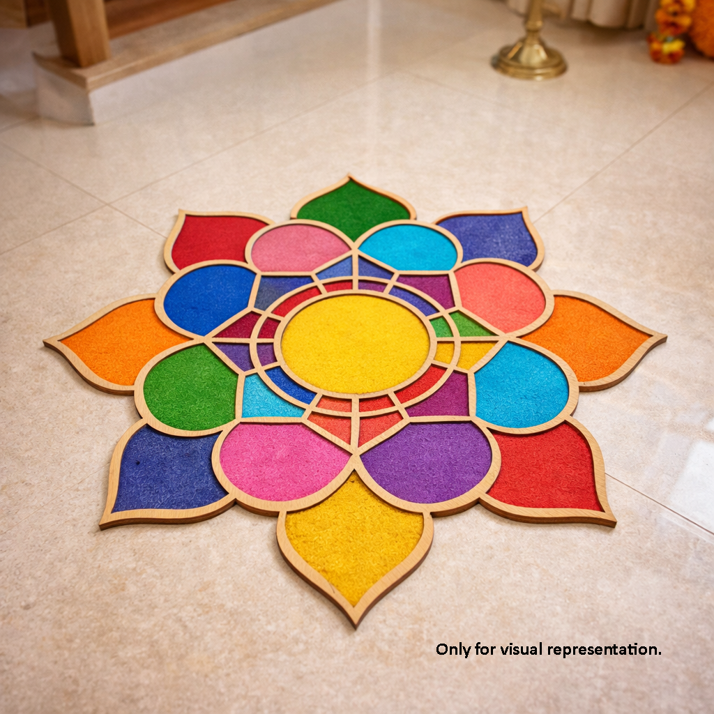 MDF Lotus Petal Rangoli Base Cutout