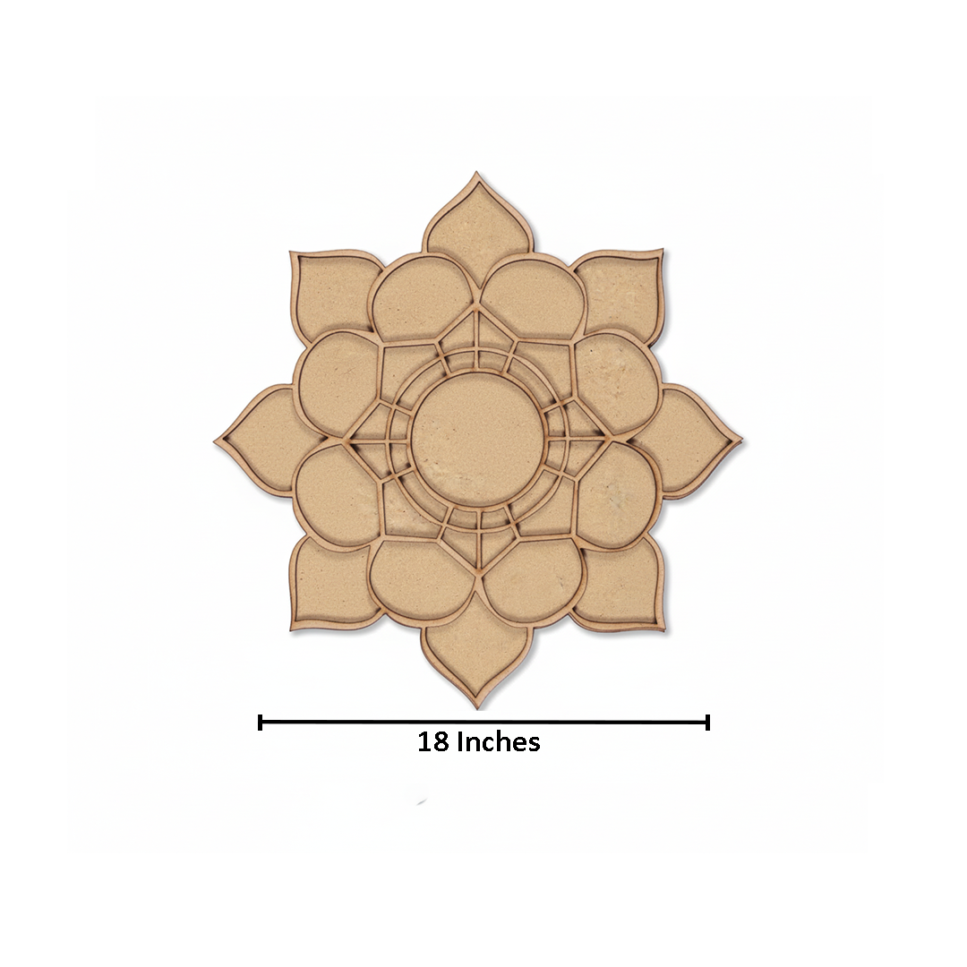 MDF Lotus Petal Rangoli Base Cutout