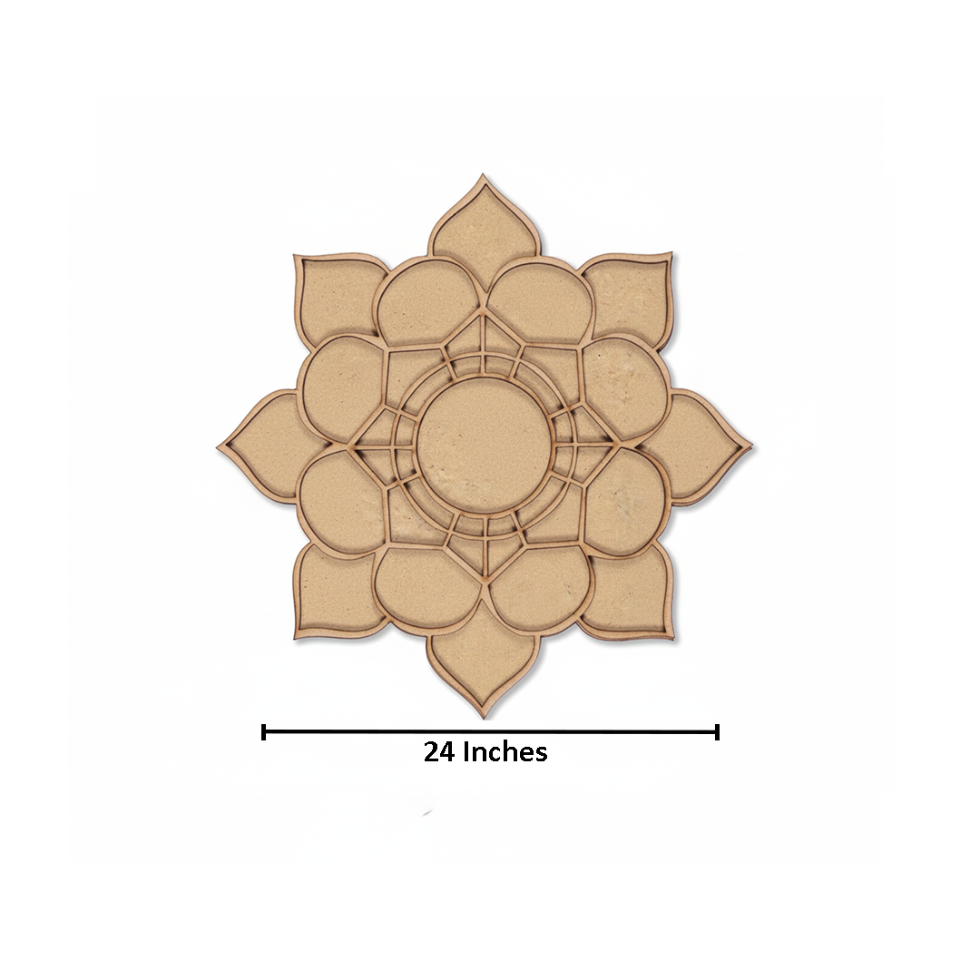 MDF Lotus Petal Rangoli Base Cutout