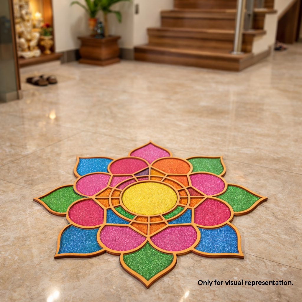 MDF Lotus Petal Rangoli Base Cutout