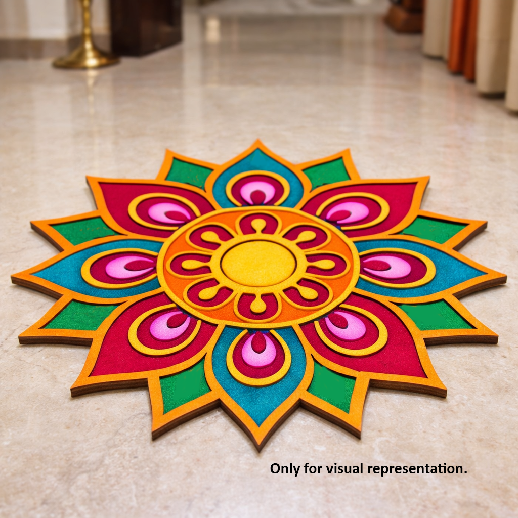 MDF Sunflower Rangoli Base Cutout for Diwali Decor