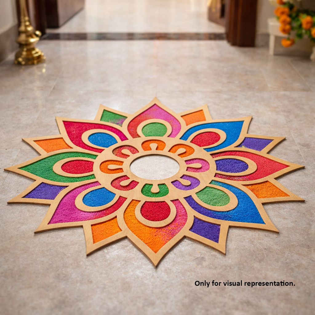 MDF Sunflower Rangoli Base Cutout for Diwali Decor