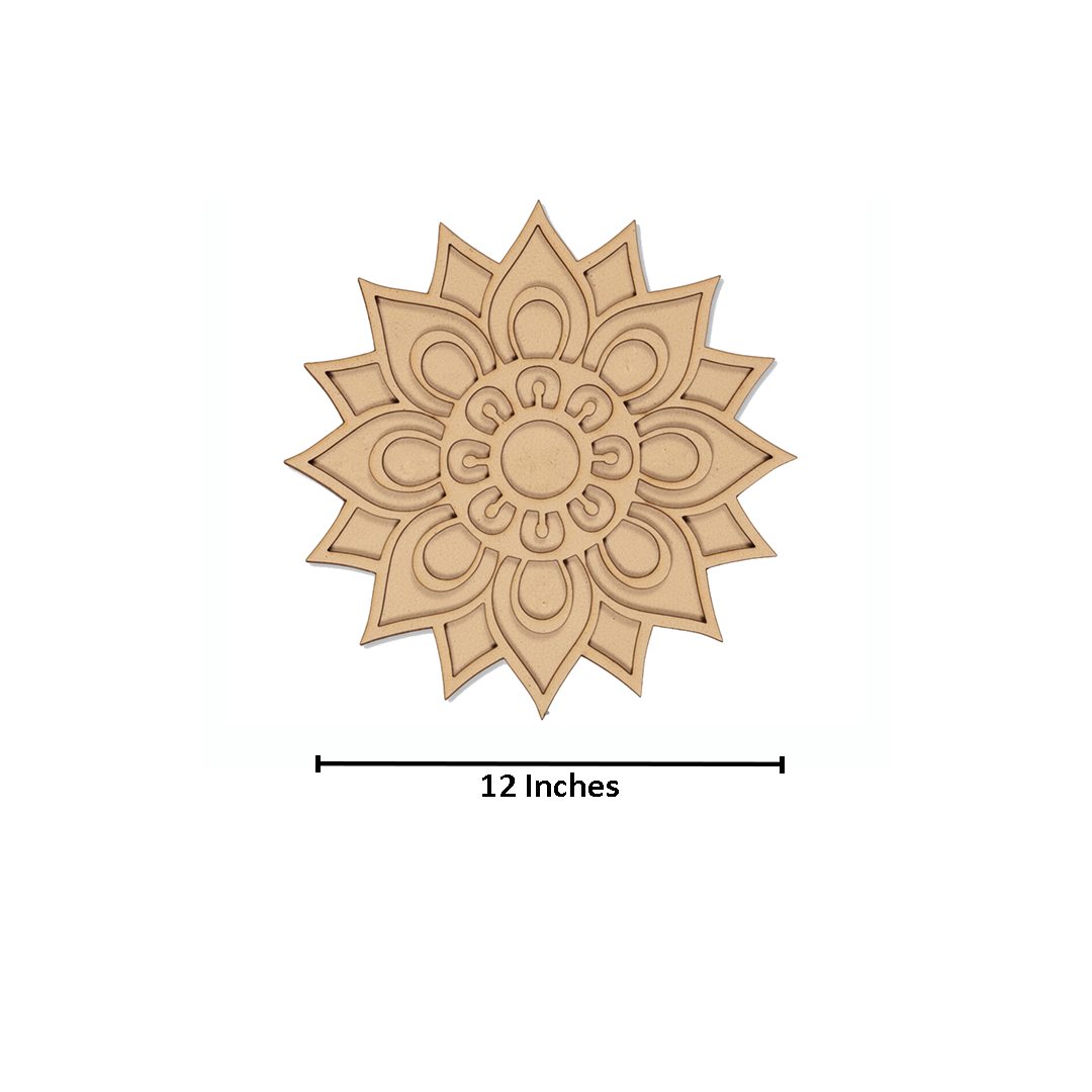 MDF Sunflower Rangoli Base Cutout for Diwali Decor