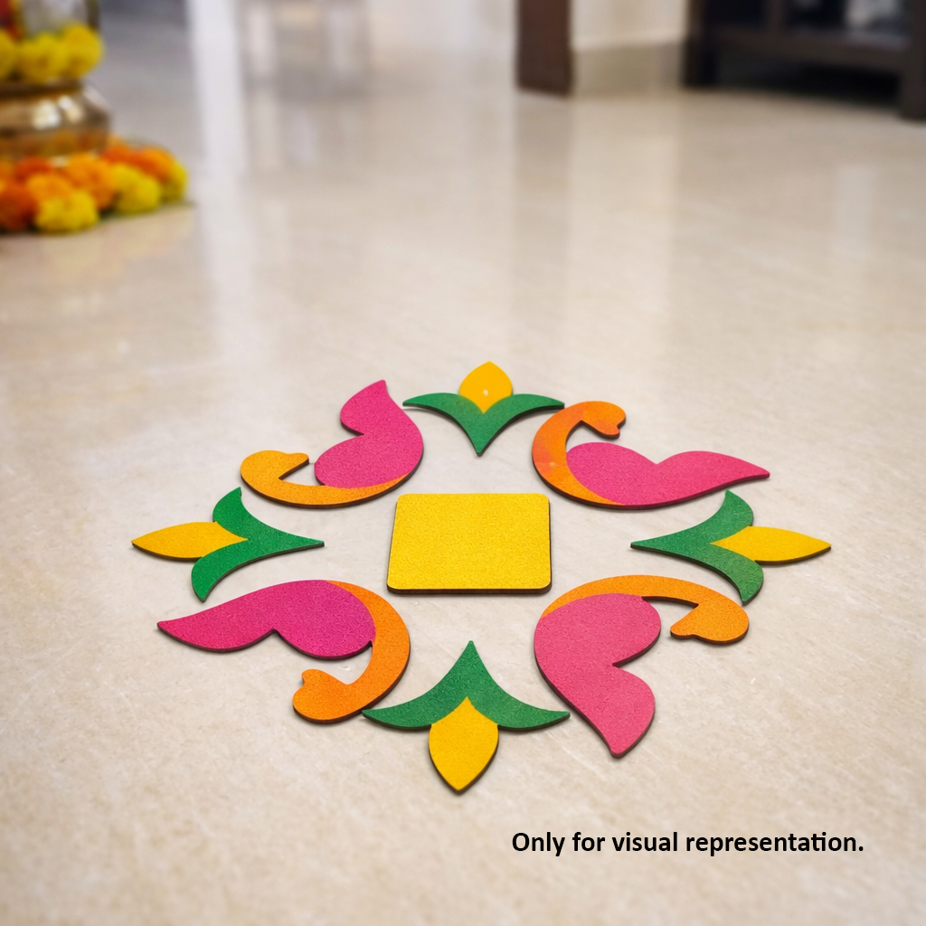 DIY MDF Swirl Rangoli Base Set for Festive Decor