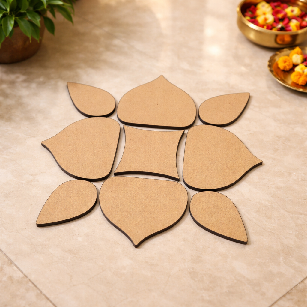 DIY MDF Layered Rangoli Base Set for Pooja Decor