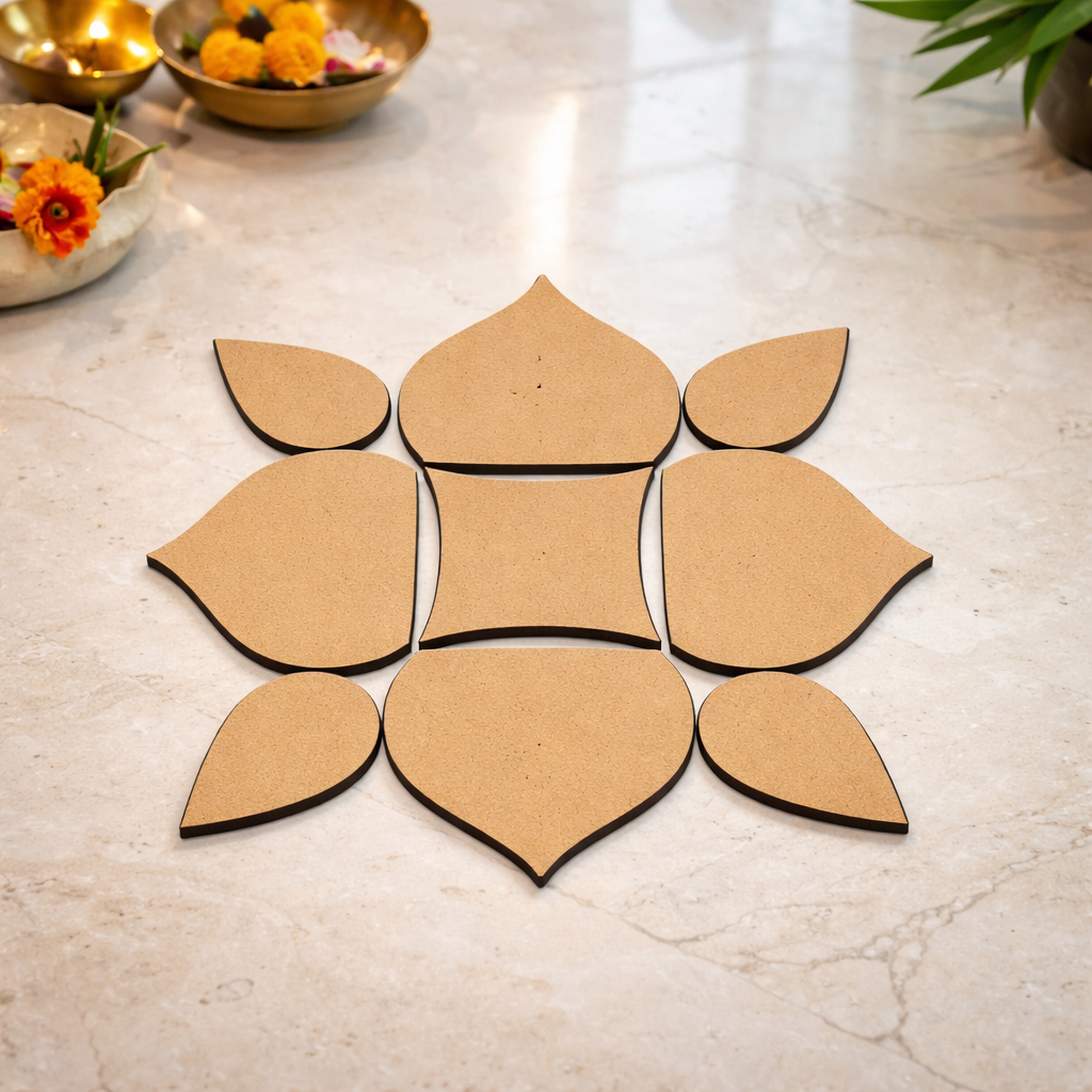DIY MDF Layered Rangoli Base Set for Pooja Decor