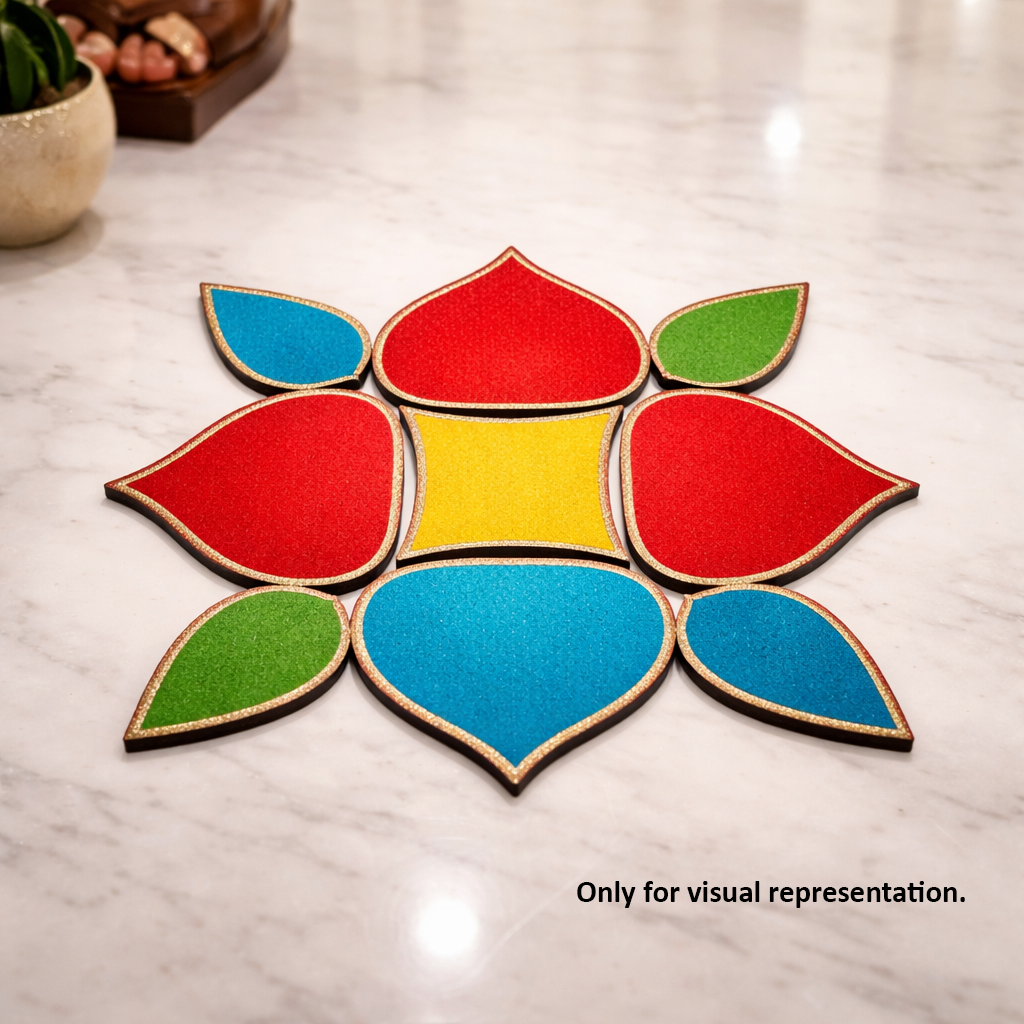 DIY MDF Layered Rangoli Base Set for Pooja Decor