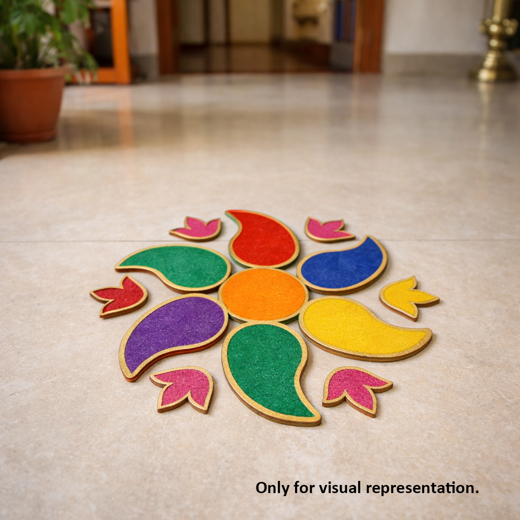 DIY MDF Floral Rangoli Cutouts for Diwali Decor