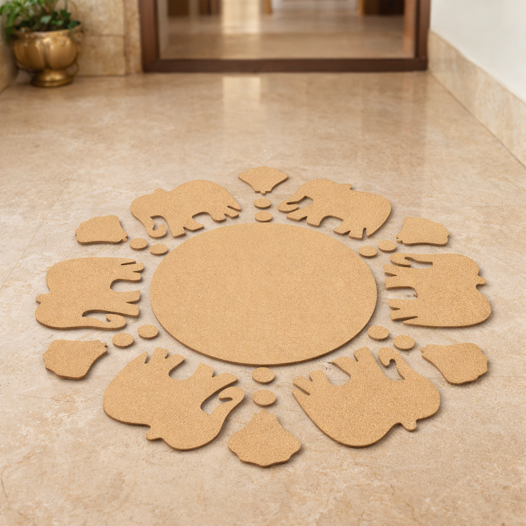 DIY MDF Elephant Rangoli Cutouts for Festive Decor