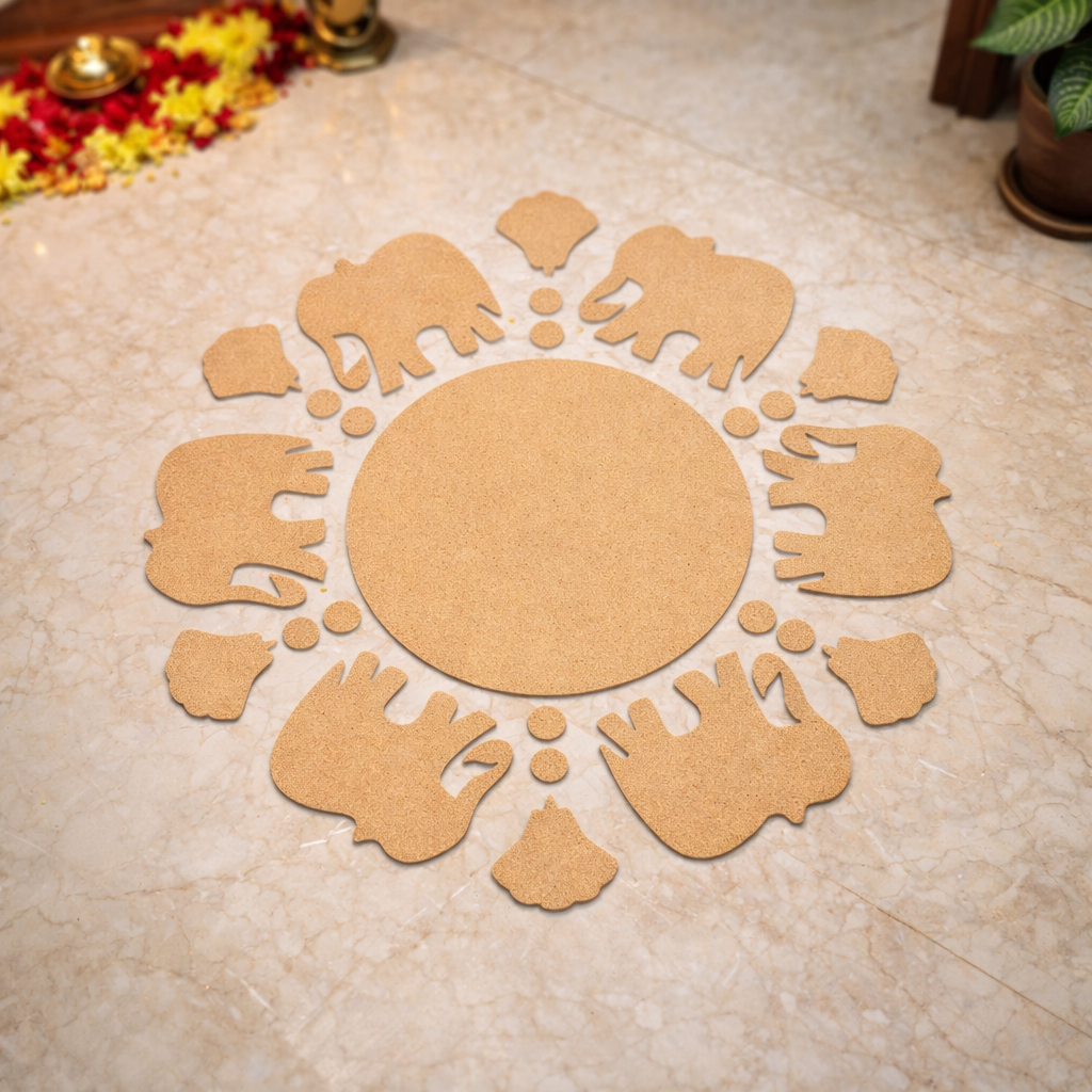 DIY MDF Elephant Rangoli Cutouts for Festive Decor
