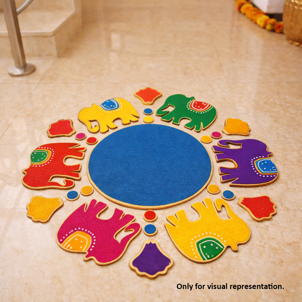 DIY MDF Elephant Rangoli Cutouts for Festive Decor