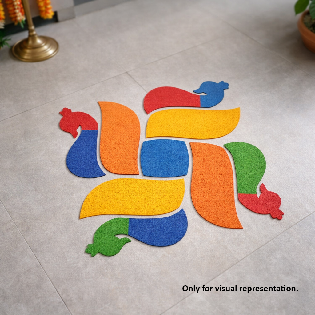 DIY MDF Swastik Rangoli Cutouts for Diwali Pooja