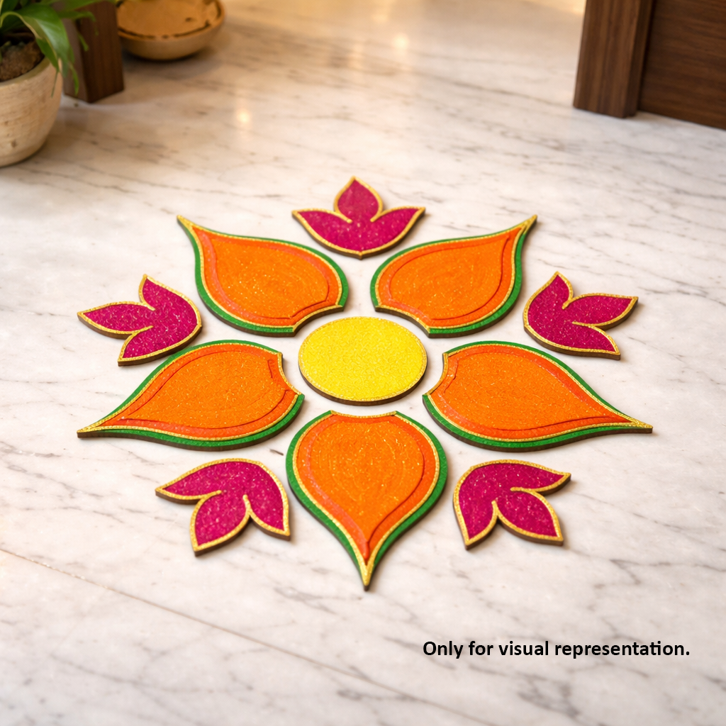 DIY MDF Floral Rangoli Cutouts for Diwali & Pooja